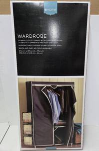 lot 203 image: Brand New Steel Frame Hanging Wardrobe