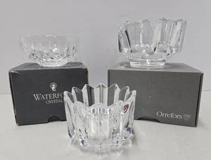 lot 219 image: 3 Signed Crystal Bowls - Orrefors & Waterford