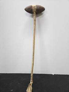 lot 255 image: Native American Stone & Animal Hide War Club