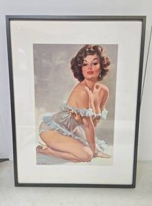 lot 270 image: Framed Vintage GIL ELVGREN Pinup Girl Print