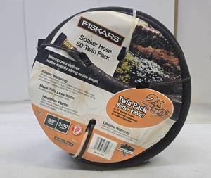 lot 296 image: Pack of 2 Brand New Fiskars 50 Soaker Hoses