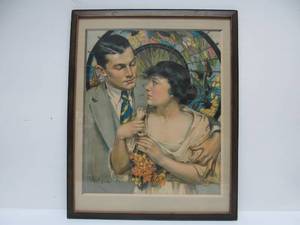 lot 330 image: Art Deco Neysa McMein Romantic Couple Lithograph