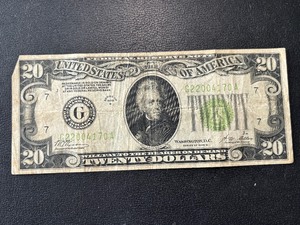 1928 B Green Seal $20 Dollar Federal Reserve Note