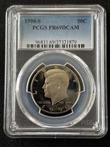 lot 14 image: 1990-S Kennedy Half Dollar Proof PCGS PR69 Deep Cameo