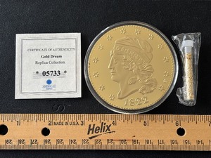 lot 16 image: Jumbo Gold Layered Replica Coin