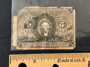 lot 18 image: 1863 5 Cents Fractional Currency