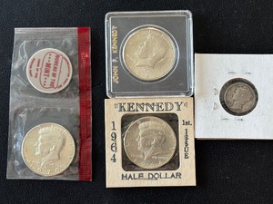 lot 196 image: Kennedy Half Dollars and Mercury Dime
