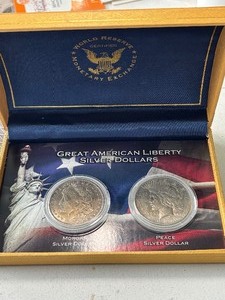 lot 77 image: 1921-S Morgan Dollar and 1923-S Peace Dollar