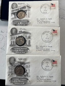 lot 83 image: Susan B. Anthony Dollar Set First Day of Issue