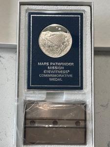 lot 85 image: .925 Sterling Silver Mars Pathfinder Commemorative Medal