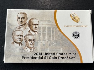 lot 90 image: 2014 Presidential $1 Dollar Coin Proof Set