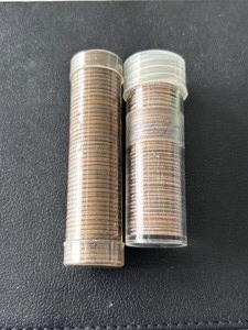 lot 97 image: Lincoln Wheat Cents and Roosevelt Dimes