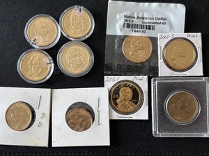 lot 129 image: Sacagawea and Presidential Dollar Coins