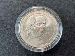 lot 146 image: 2006-P Benjamin Franklin Founding Father Silver Dollar