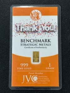 lot 149 image: 1 Grain .999 Fine Gold