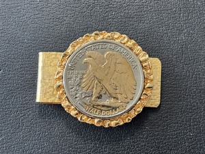 lot 150 image: Walking Liberty Half Dollar in a Money Clip Gold Layered
