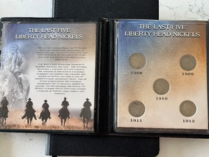 lot 167 image: Last 5 Liberty Nickels