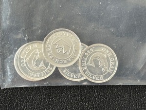 5 .999 Fine Silver 1 Gram Rounds