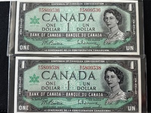 lot 36 image: 1967 $1 Dollar Canada Notes Uncirculated