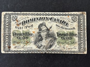 lot 39 image: 25 Cent Canada Fractional Currency