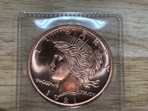 lot 77 image: 1 Ounce .999 Fine Copper Round