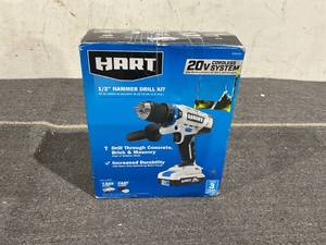 lot 130 image: HART 20-Volt 12 Inch Cordless Hammer Drill Kit