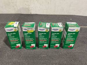 lot 136 image: LOT OF 5 Equate Non-DrowsyMaximum Strength Daytime Tussin DM Max Liquid, 8 fl oz