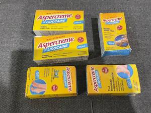 lot 140 image: LOT OF 5 Aspercreme Lidocaine Pain Relief Cream