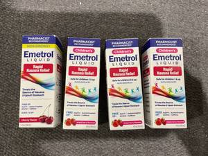 lot 144 image: LOT OF 4 Emetrol Kids Nausea and Upset Stomach Relief, Liquid, Mixed Berry, 4 oz