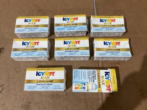 lot 250 image: LOT OF 8 Icy Hot Cream with Lidocaine plus Menthol Cream 2.7 oz & 2.5 oz