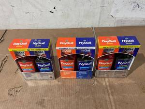 lot 264 image: LOT OF 3 Vicks DayQuil and NyQuil Severe Cold and Flu Liquid, Cold and Flu Medicine for Adults