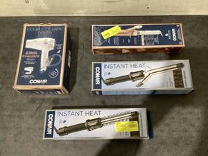 lot 617 image: LOT OF 4 Conair Hair Tools