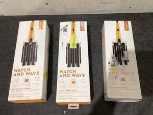 lot 623 image: LOT OF 3 Danielle Creations 1.25 Ceramic Triple Barrel Waving Wand