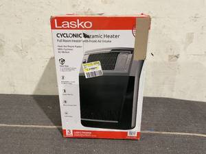 lot 177 image: Lasko 1500W Cyclonic Ceramic Console Electric Space Heater with Timer