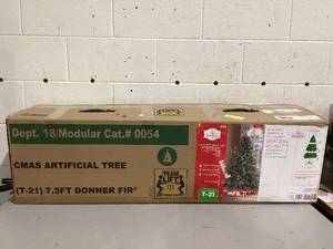 lot 493 image: 7.5 Non-Lit Donner Fir Artificial Christmas Tree, by Holiday Time