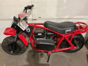 lot 1 image: Coleman Powersports B200 196cc Gas Powered Red Mini Bike, 34 MPH