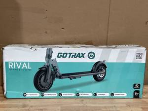 lot 381 image: GOTRAX Rival Adult Electric Scooter, 8.5 Pneumatic Tire, Max 12 mile Range and 15.5Mph Speed, 250W Foldable Escooter for Adult, Black