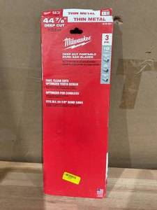lot 400 image: LOT OF 6 Milwaukee 44 78 Thin Metal Deep Cut Portable Band Saw Blade