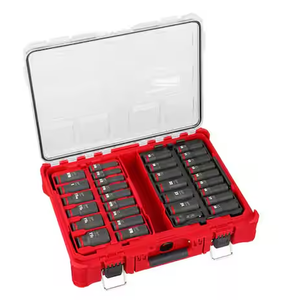 lot 12 image: 31PCS Milwaukee SHOCKWAVE Impact-Duty 12 Drive Metric and SAE Deep Well Impact PACKOUT Socket Set