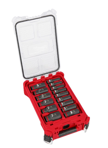 lot 80 image: 15PCS Milwaukee 49-66-6802, 12 Impact Duty Socket Wrench Packout Kit