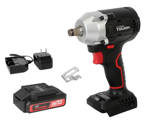 lot 124 image: Hyper Tough 20V Max Compact Brushless 12 Inch Impact Wrench with 2.0Ah Lithium-Ion Battery and Charger