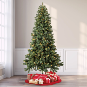 lot 498 image: Evergreen Classics 7.5ft Pre-Lit Benton Pine Artificial Christmas Tree, Color-Changing LED Lights