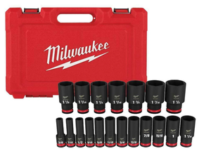 lot 513 image: 19PCS Milwaukee 49-66-7012 SHOCKWAVE Impact Duty 12 Socket Set