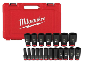 lot 521 image: 19PCS Milwaukee 49-66-7012 SHOCKWAVE Impact Duty 12 Socket Set