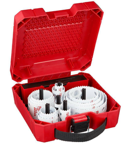 lot 535 image: 19PCS Milwaukee Hole Dozer Electricians Bi-Metal Hole Saw Set