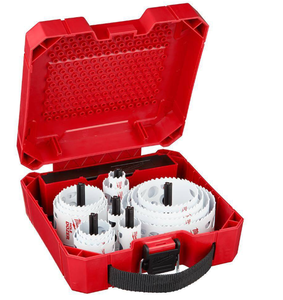 lot 537 image: 19PCS Milwaukee Hole Dozer Electricians Bi-Metal Hole Saw Set