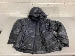 lot 575 image: Medium Columbia Womens Gunmetal Hooded Puffer Jacket
