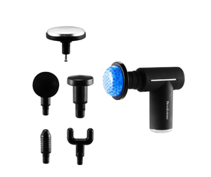 lot 114 image: Brookstone Cordless Hot and Cold Percussion Deep Tissue Massager Gun, 6 Intensity Levels