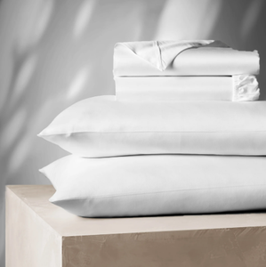 lot 229 image: Color Sense 1200 Thread Count Wrinkle-Resistant Super Soft Extra Deep Pocket Hotel Luxury Cotton Blend 4-Piece Sateen Bedsheet Set Queen White