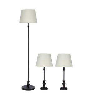 lot 230 image: Better Homes & Gardens Traditional 3-Piece Lamp Set, Bronze Finish